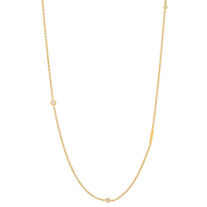 SIDEWAYS INITIAL NECKLACE w/ CZ ACCENTS - Kingfisher Road - Online Boutique