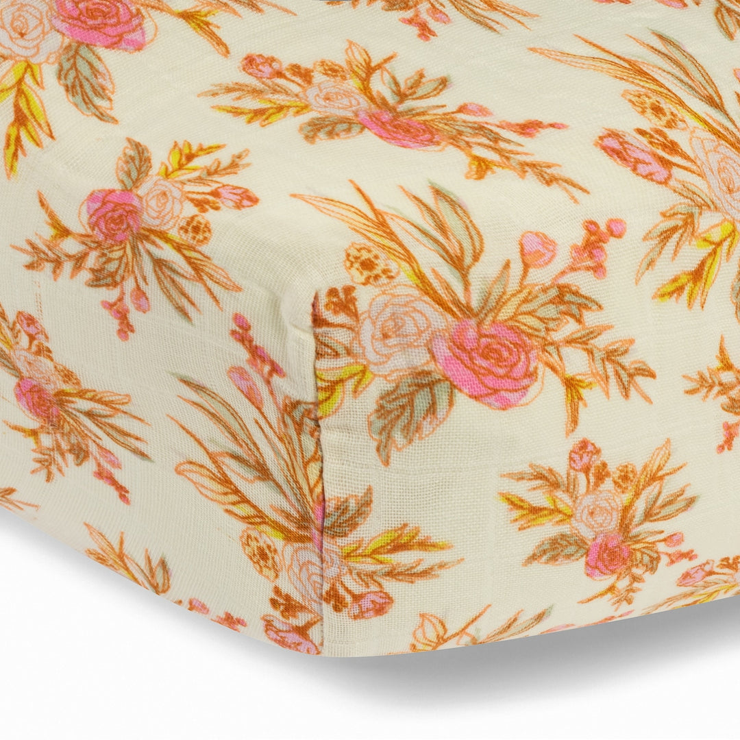 VINTAGE FLORAL ORGANIC CRIB SHEET - Kingfisher Road - Online Boutique