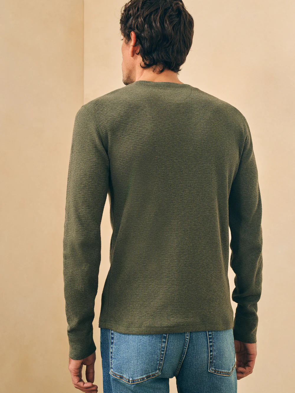 SURPLUS WAFFLE HENLEY-OLIVE HEATHER - Kingfisher Road - Online Boutique
