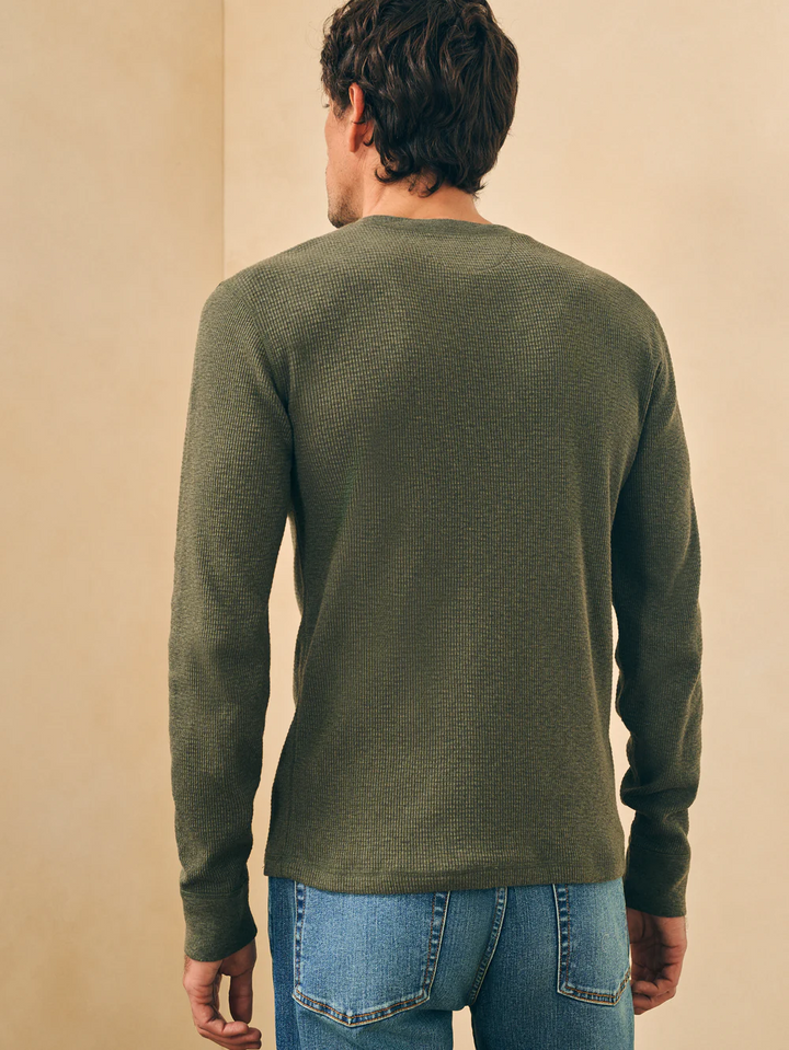 SURPLUS WAFFLE HENLEY-OLIVE HEATHER - Kingfisher Road - Online Boutique
