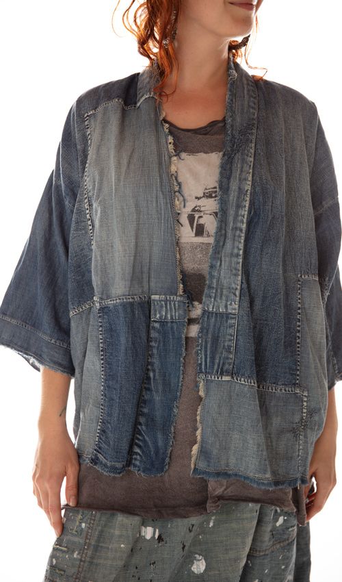 DENIM NORIYO KIMONO JACKET - Kingfisher Road - Online Boutique