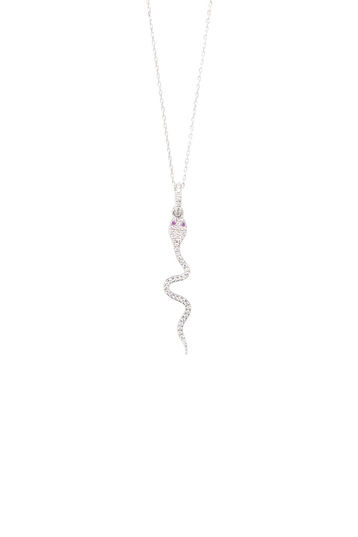 .11ct DIA./.01ct SAPPHIRE SNAKE NECKLACE - Kingfisher Road - Online Boutique