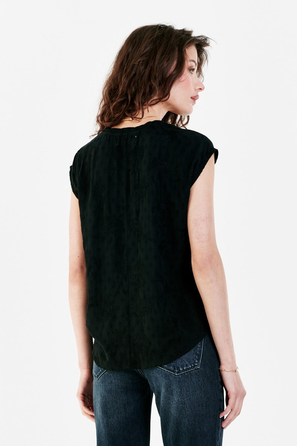 YANIS V-NECK SLEEVELESS - BLACK VELVET PETUNIA - Kingfisher Road - Online Boutique