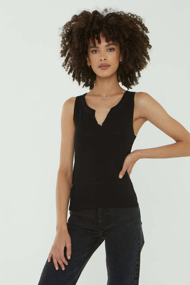 BLACK INCA RIBBED TANK - Kingfisher Road - Online Boutique