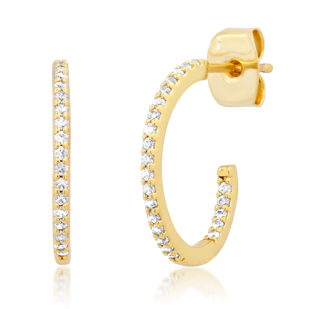 PAVE CZ INSIDE OUT HOOP-GOLD - Kingfisher Road - Online Boutique