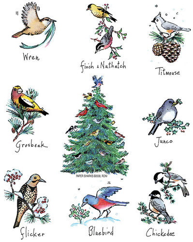 CHRISTMAS BIRDS DISH TOWEL - Kingfisher Road - Online Boutique