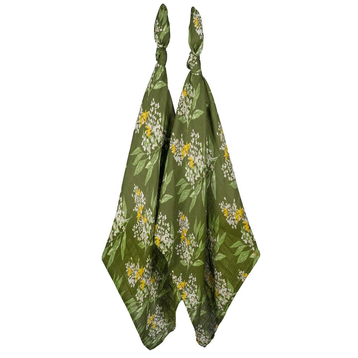 BAMBOO BURP CLOTH-GREEN FLORAL - Kingfisher Road - Online Boutique