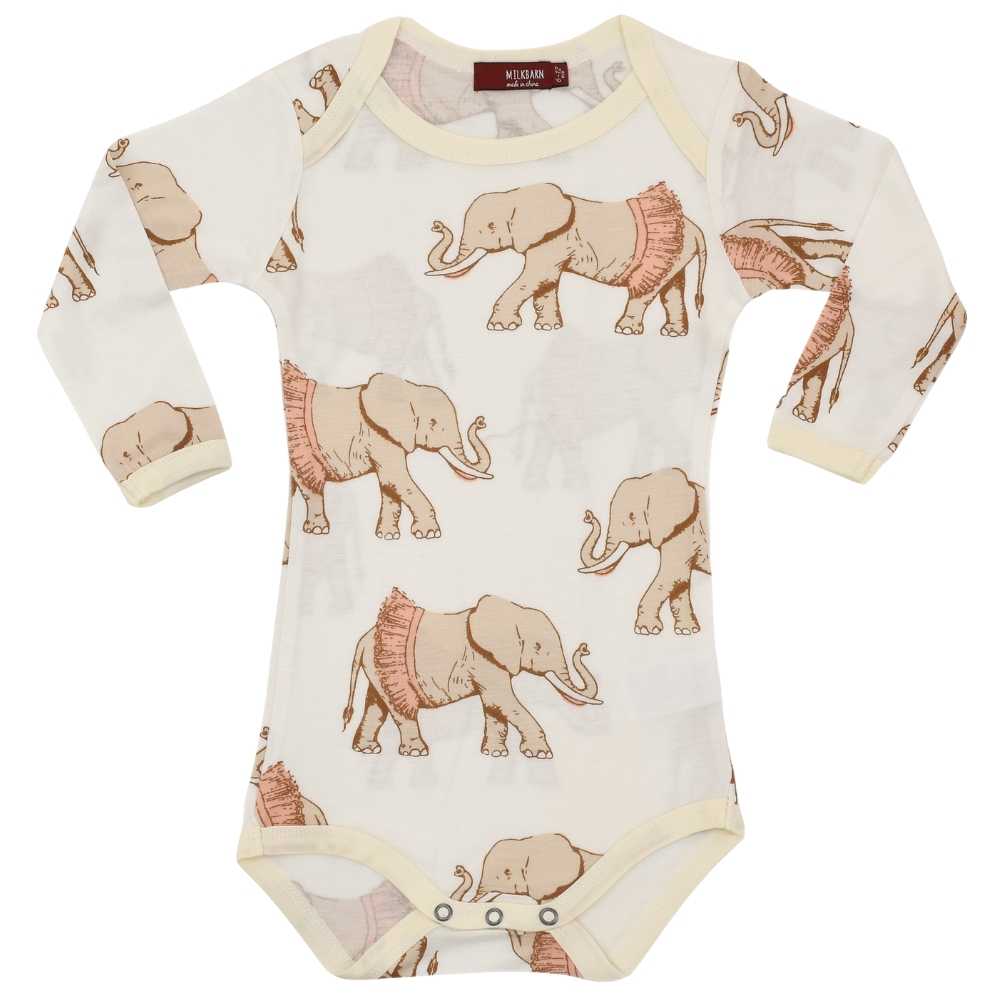 TUTU ELEPHANT BAMBOO L/S ONESIE - Kingfisher Road - Online Boutique