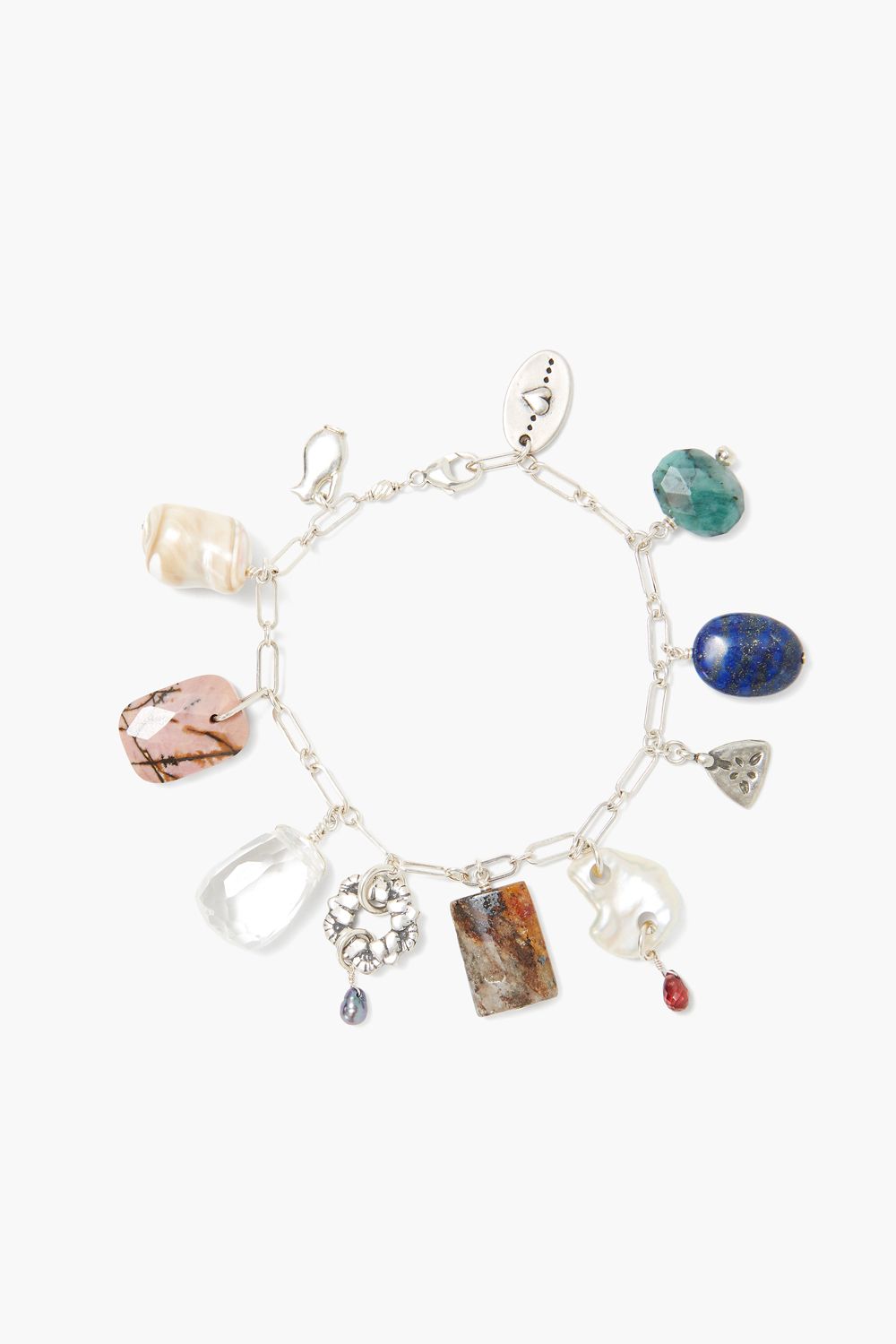 MIXED STONE NUGGET CHARM BRACELET - Kingfisher Road - Online Boutique
