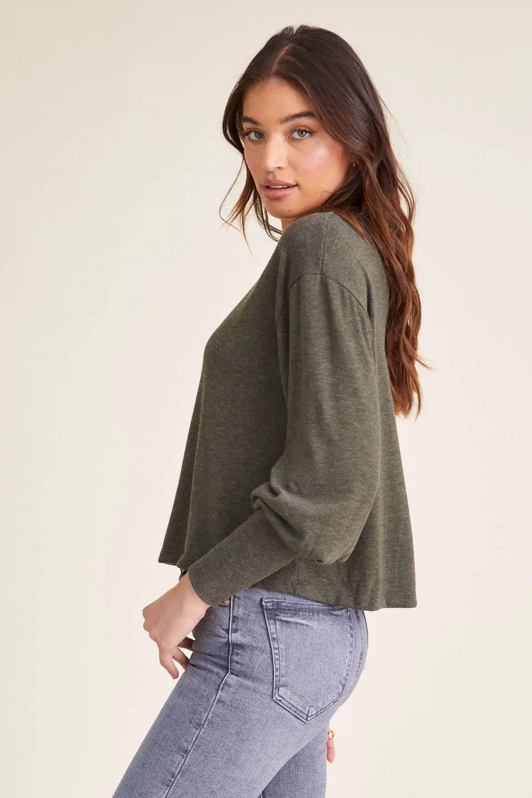 KAIN HEATHERED COZY CREW - Kingfisher Road - Online Boutique