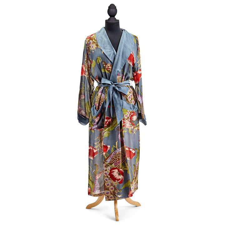 POPPIES & PEACOCKS KIMONO ROBE - Kingfisher Road - Online Boutique