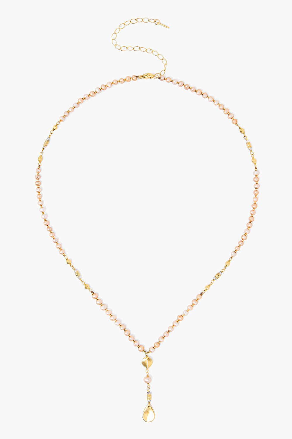 ADJUSTABLE PEARL BEADED LARIAT NECKLACE - Kingfisher Road - Online Boutique