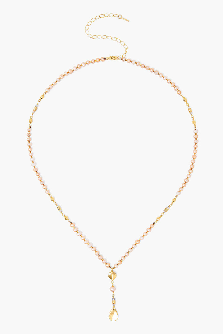 ADJUSTABLE PEARL BEADED LARIAT NECKLACE - Kingfisher Road - Online Boutique