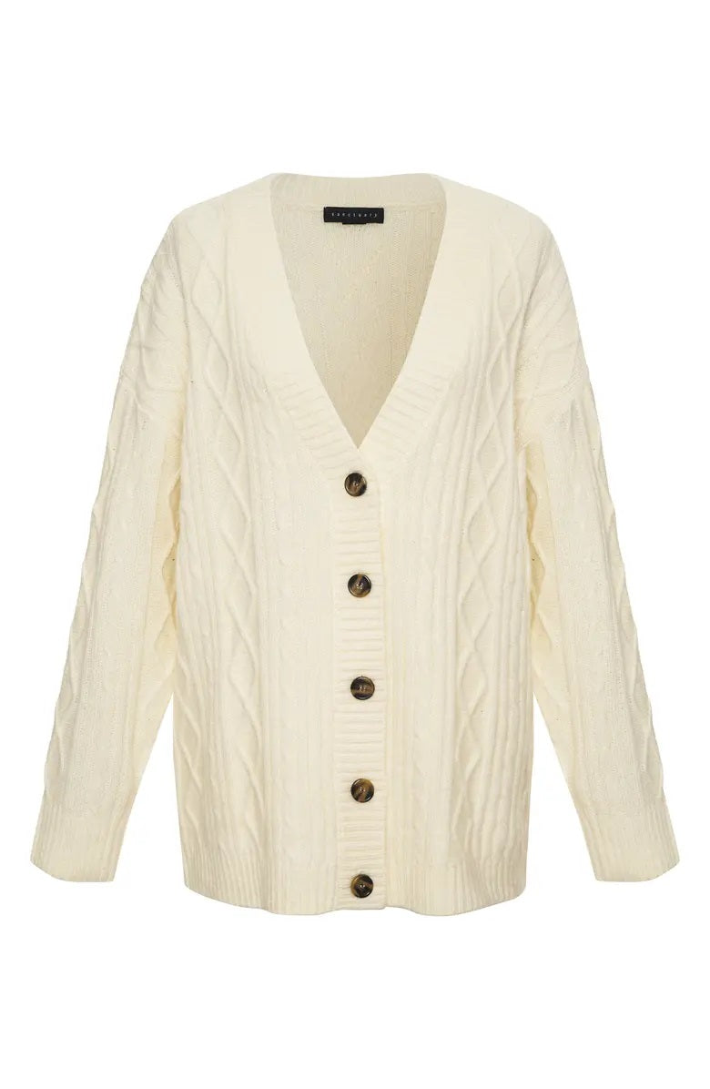 COZY CABLE CARDIGAN - CREME BRULEE - Kingfisher Road - Online Boutique