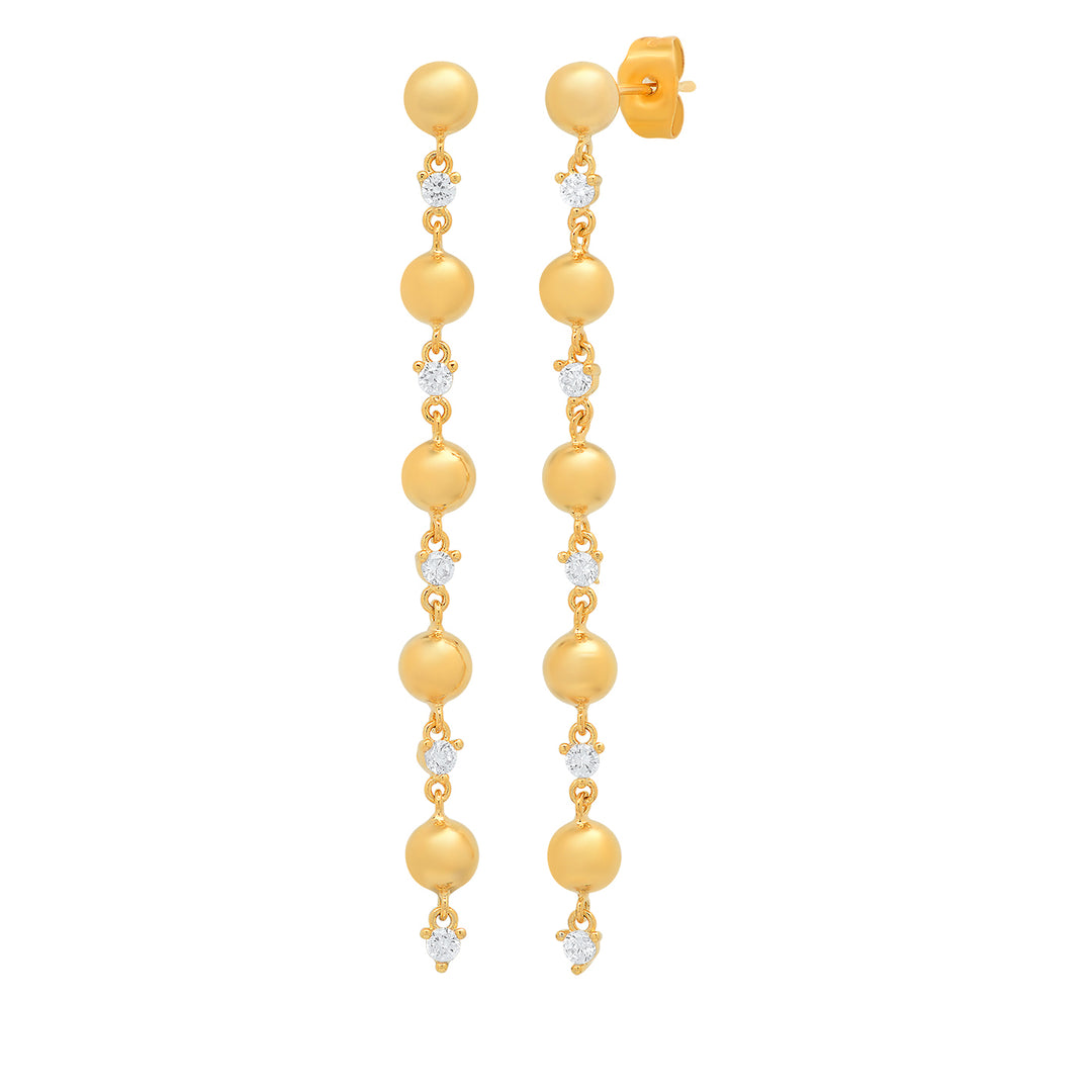 GOLD BALL/CZ DROP EARRING - Kingfisher Road - Online Boutique