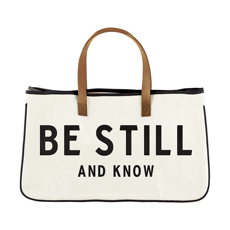 BE STILL AND KNOW CANVAS TOTE - Kingfisher Road - Online Boutique