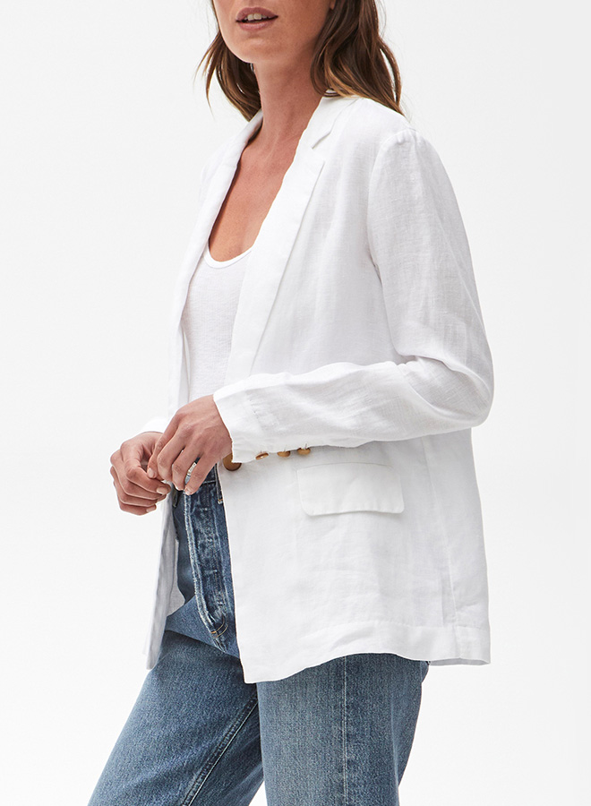 SINGLE BREASTED BLAZER -WHITE - Kingfisher Road - Online Boutique