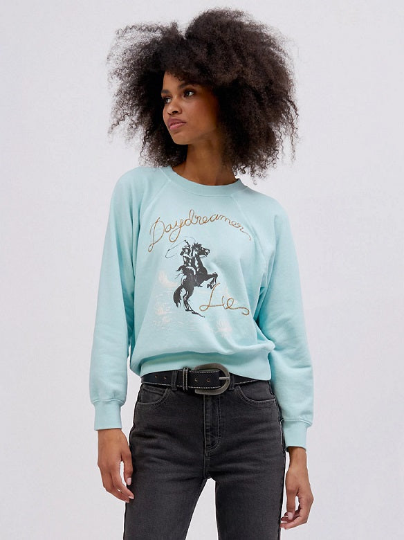 DAYDREAMER X LEE MONUMENT RAGLAN CREW-ICY MOON - Kingfisher Road - Online Boutique