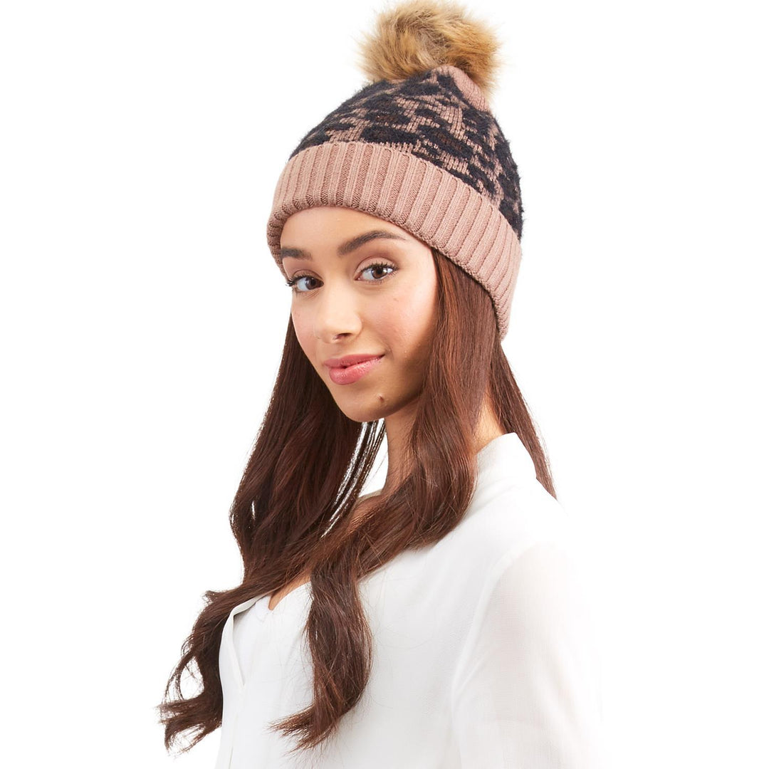 LEOPARD HAT WITH POM POM - Kingfisher Road - Online Boutique