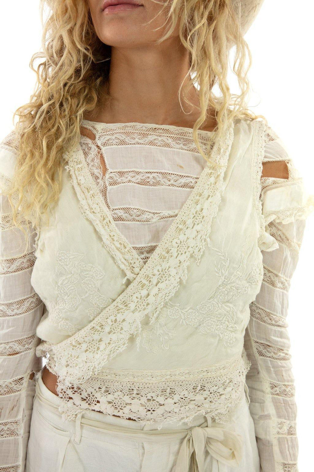SILK ANGEL EMBROIDERED FAUSTINE WRAP TANK - Kingfisher Road - Online Boutique