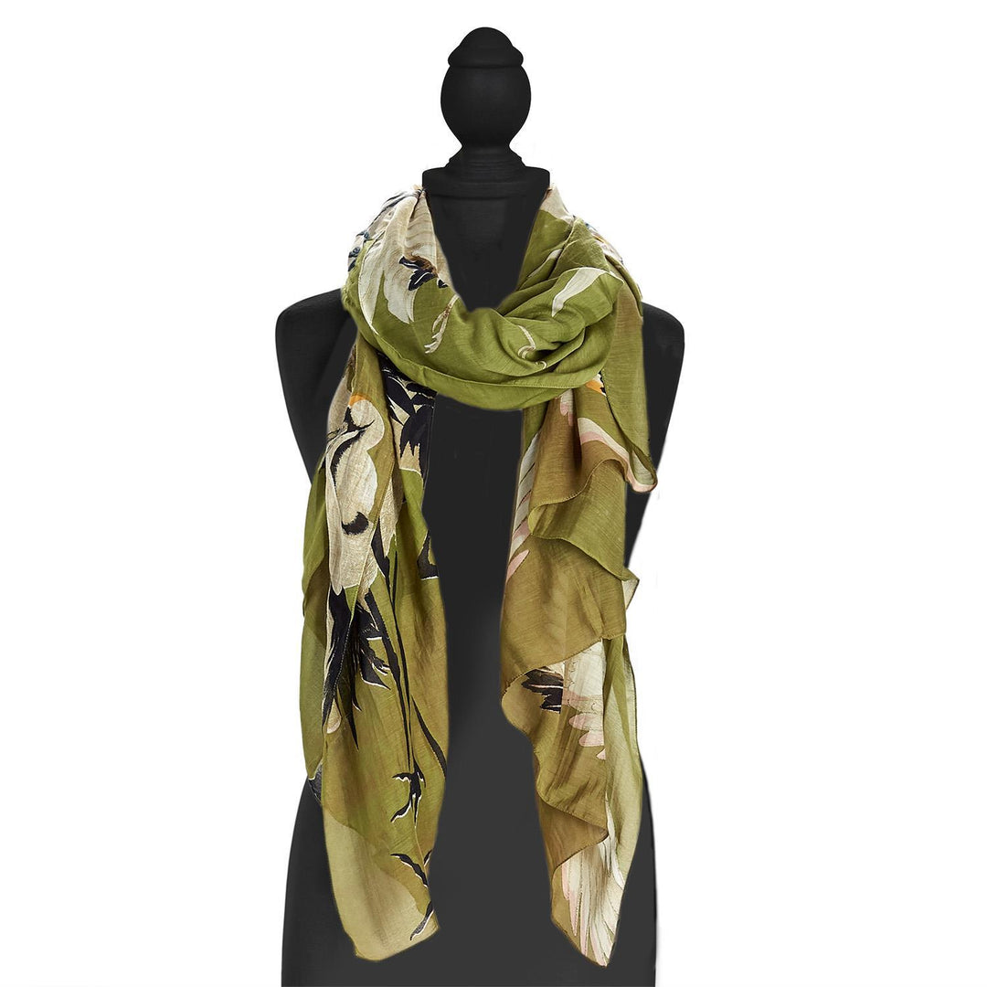 HERON LIGHTWEIGHT PRINT SCARF - Kingfisher Road - Online Boutique