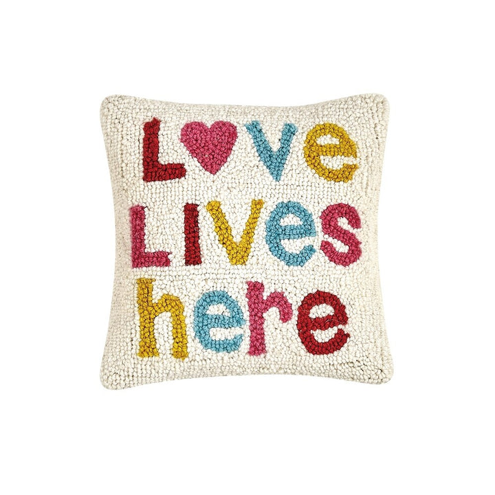 LOVE LIVES HERE HOOK PILLOW - Kingfisher Road - Online Boutique