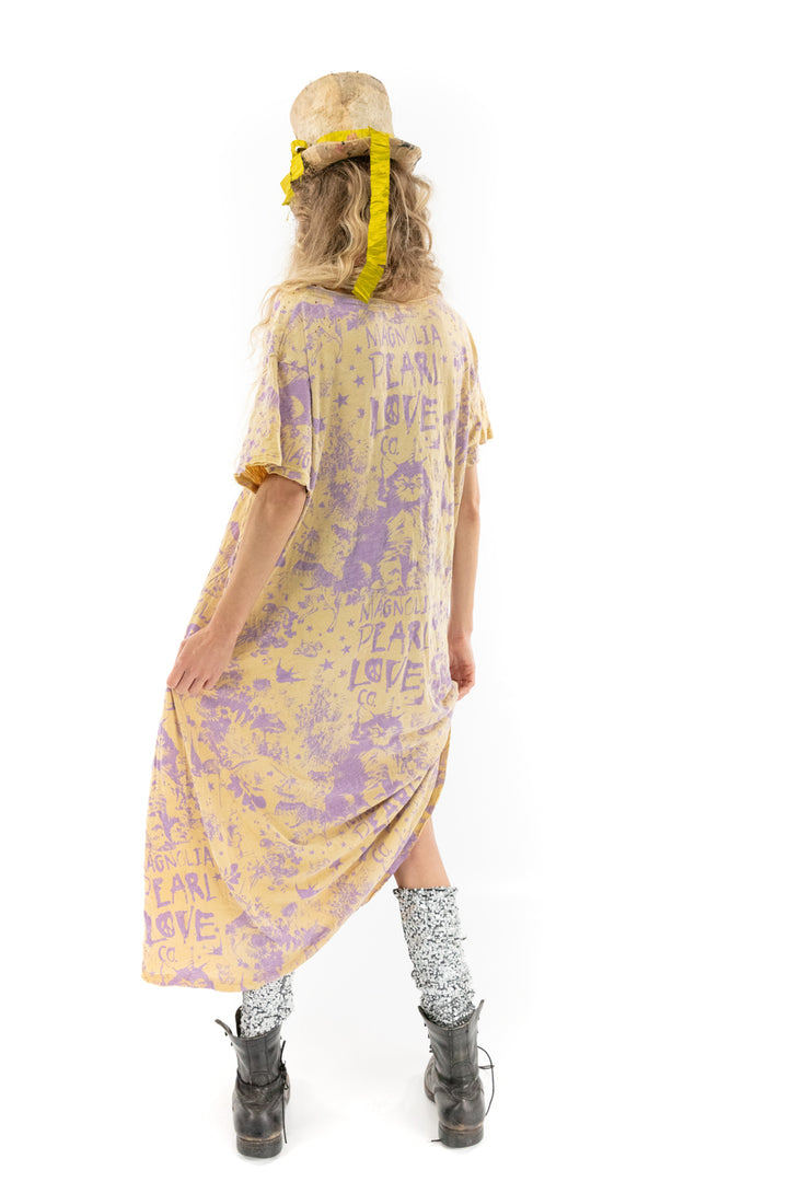MP LOVE CO. UNICAT TEE DRESS - MARIGOLD/LILAC - Kingfisher Road - Online Boutique