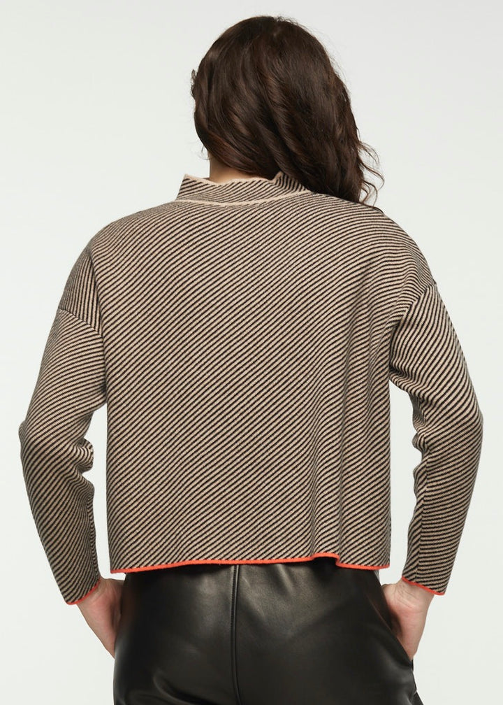 ANGEL STRIPE WITH SPLIT SWEATER - OAT - Kingfisher Road - Online Boutique