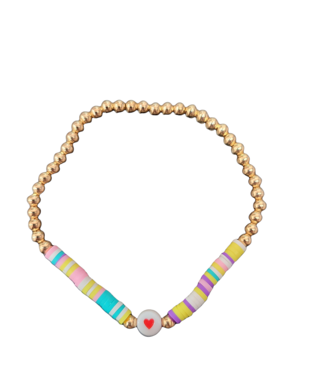 MULTI DISC HEART BEADED STRETCHY - Kingfisher Road - Online Boutique