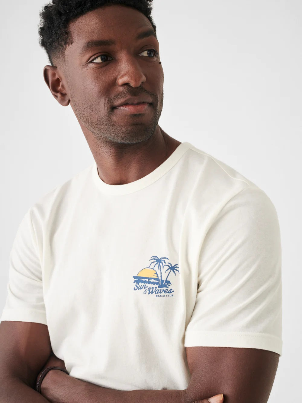 GRAPHIC BEACH CLUB TEE - WHITE SHELL - Kingfisher Road - Online Boutique