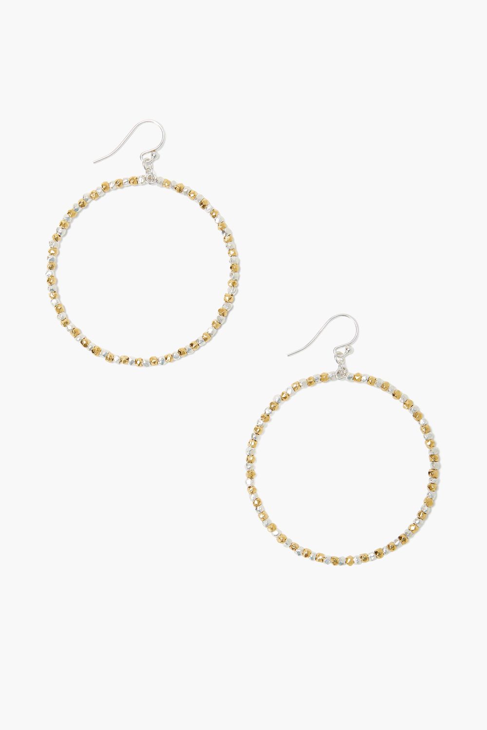 MIXED GOLD AND SILVER NUGGET HOOP - Kingfisher Road - Online Boutique