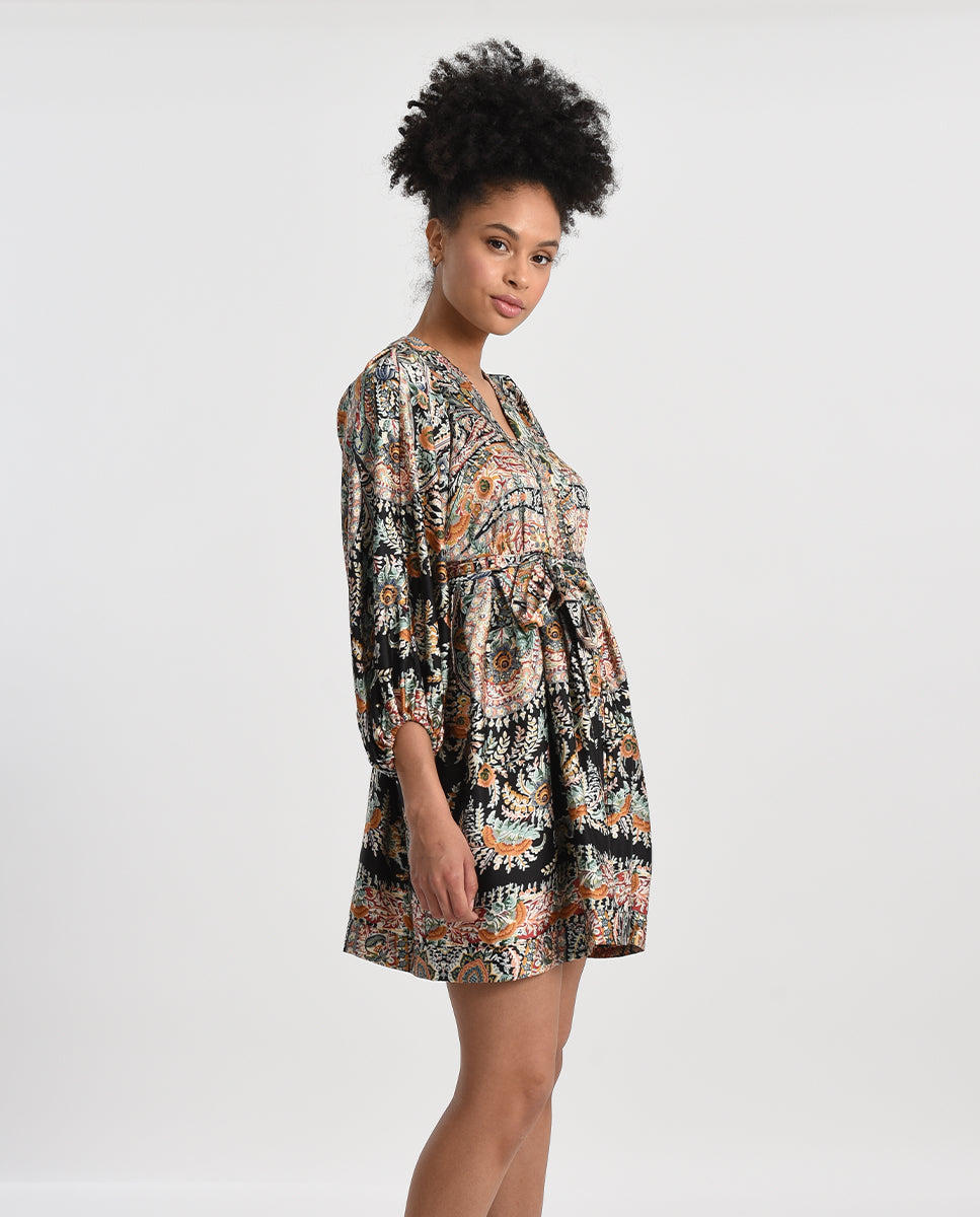 MINI BELTED SHIRT DRESS - BLACK SIGRID - Kingfisher Road - Online Boutique