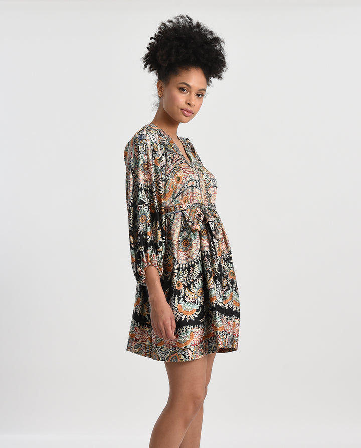 MINI BELTED SHIRT DRESS - BLACK SIGRID - Kingfisher Road - Online Boutique