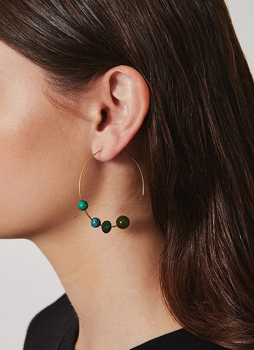 TURQUOISE MIX GAIA HOOPS