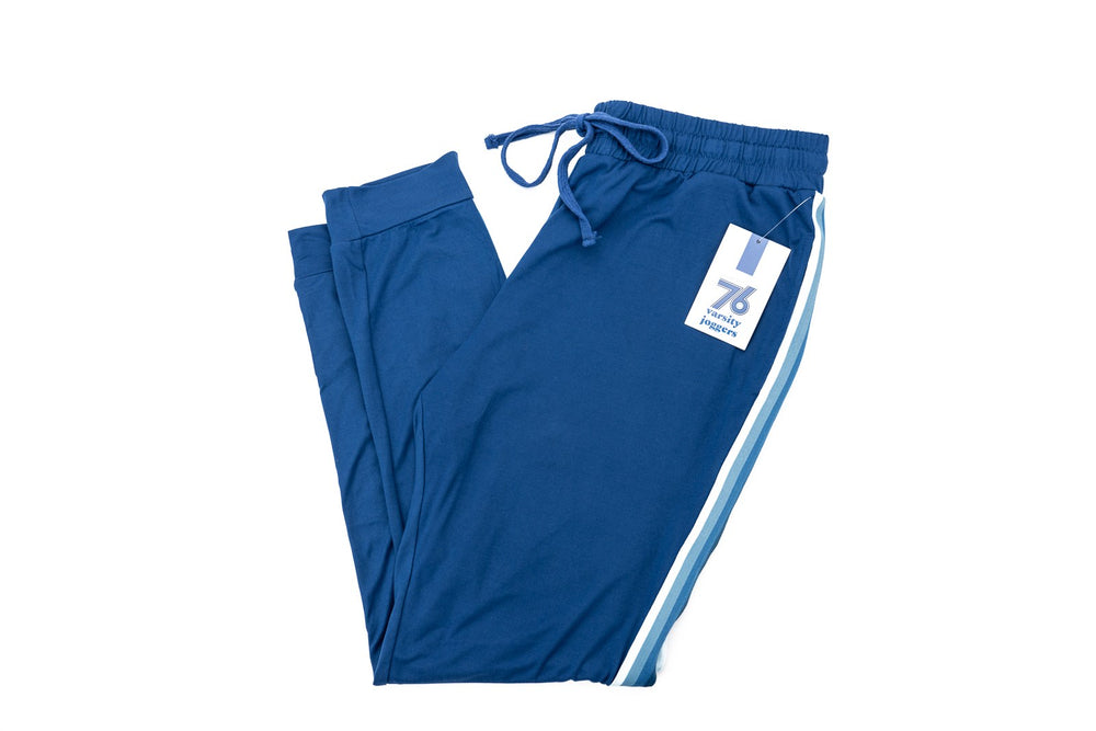 BLUE VARSITY JOGGERS - Kingfisher Road - Online Boutique