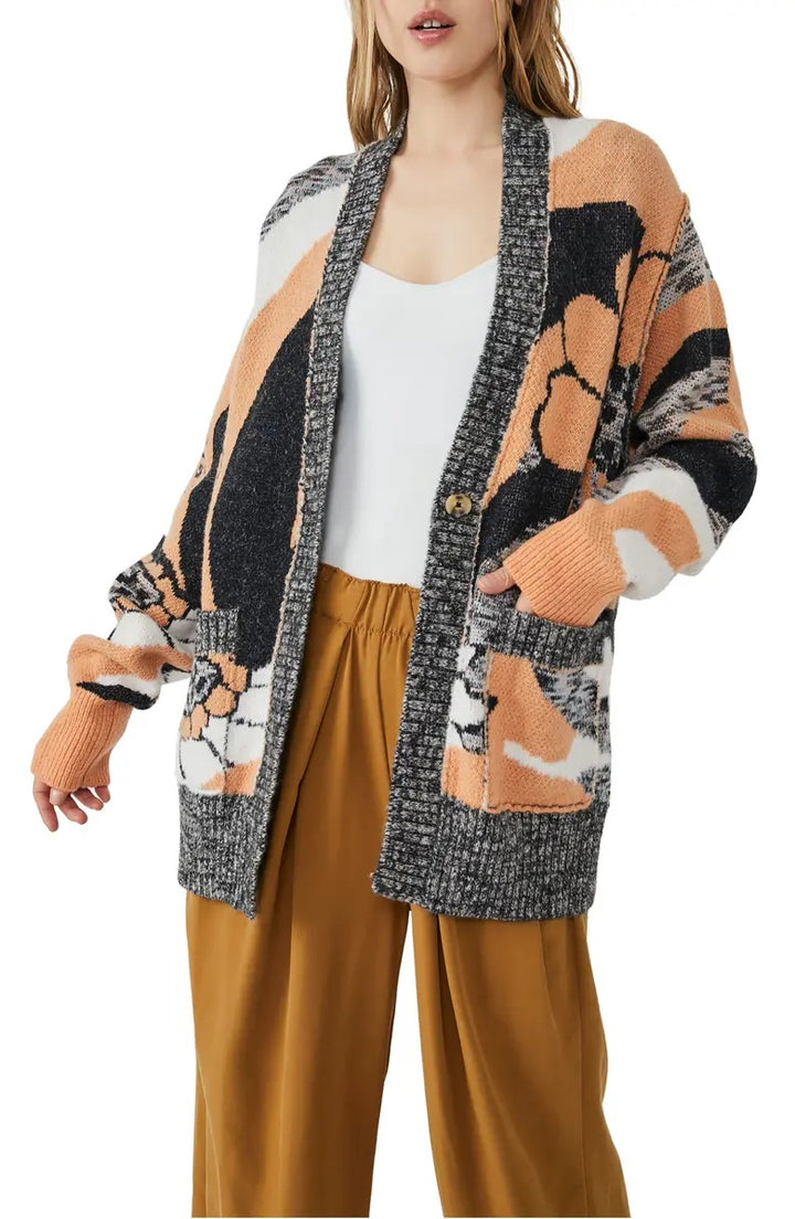 AUGUST CARDIGAN - PEACH PETALS COMBO - Kingfisher Road - Online Boutique
