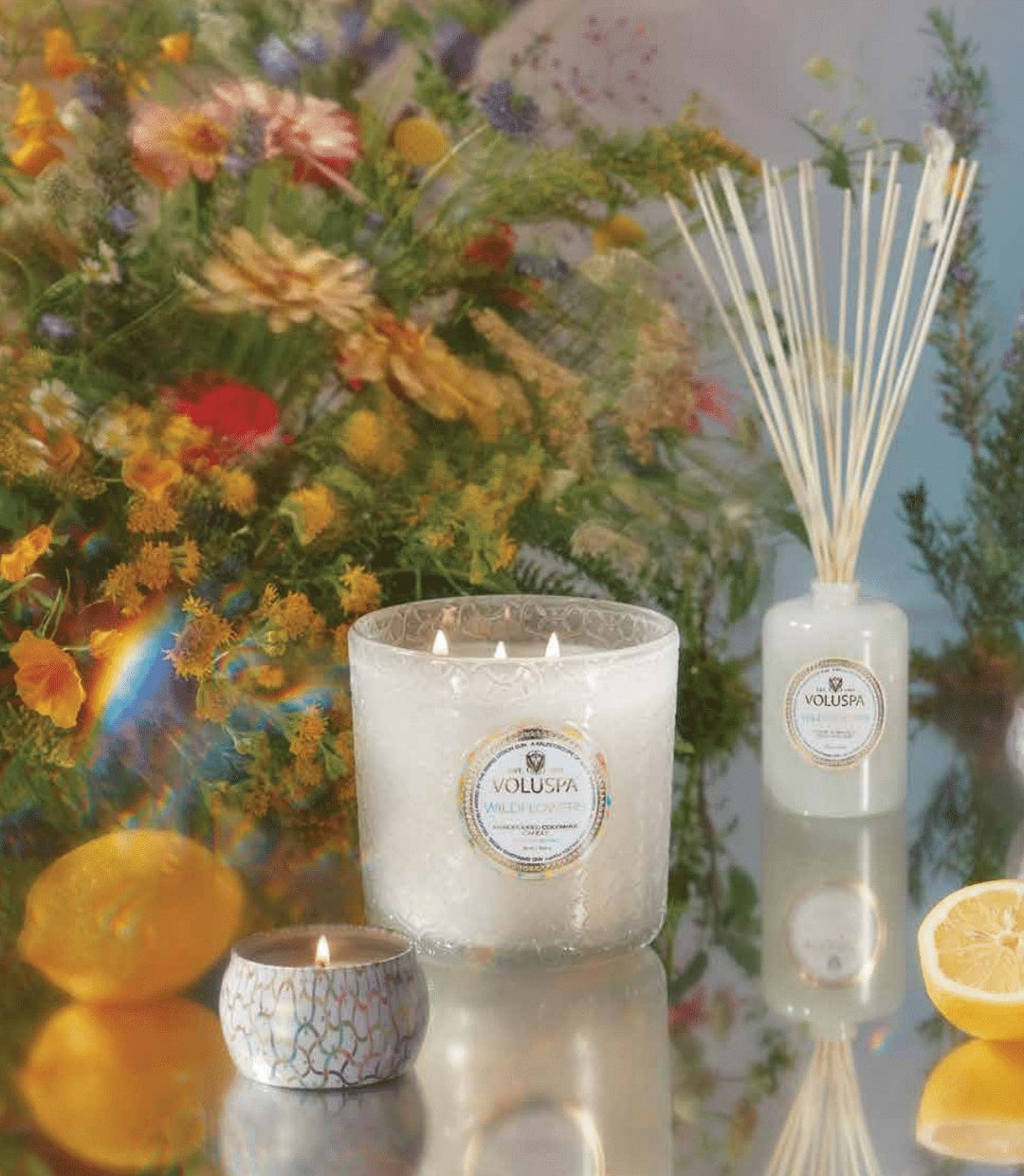 WILDFLOWERS LUXE CANDLE - Kingfisher Road - Online Boutique