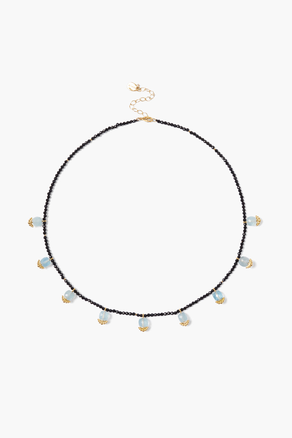 ONYX MIX WITH AQUAMARINE NECKLACE - Kingfisher Road - Online Boutique
