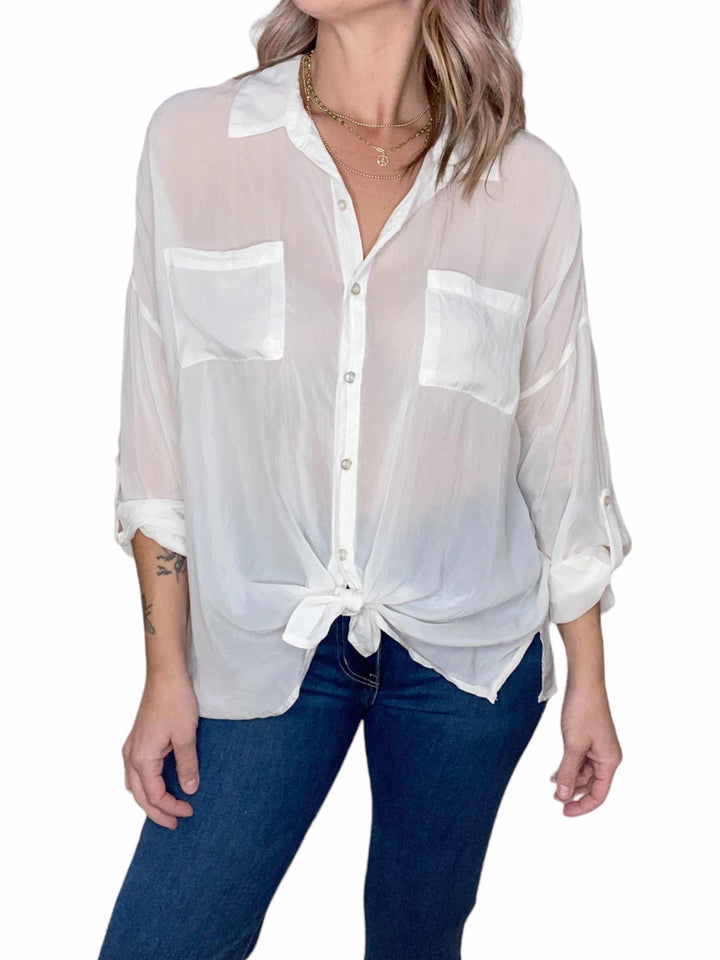 CLASSIC CARGO POCKET TOP - PEBBLE - Kingfisher Road - Online Boutique