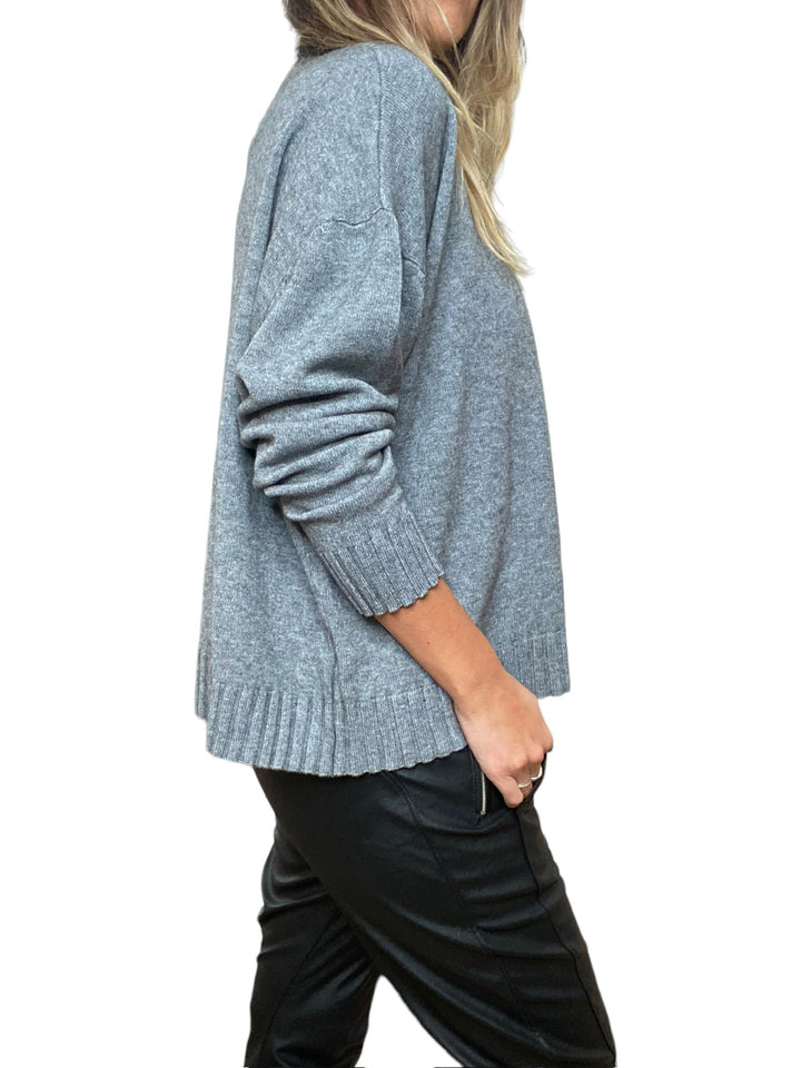 CREW NECK SWEATER-GREY - Kingfisher Road - Online Boutique