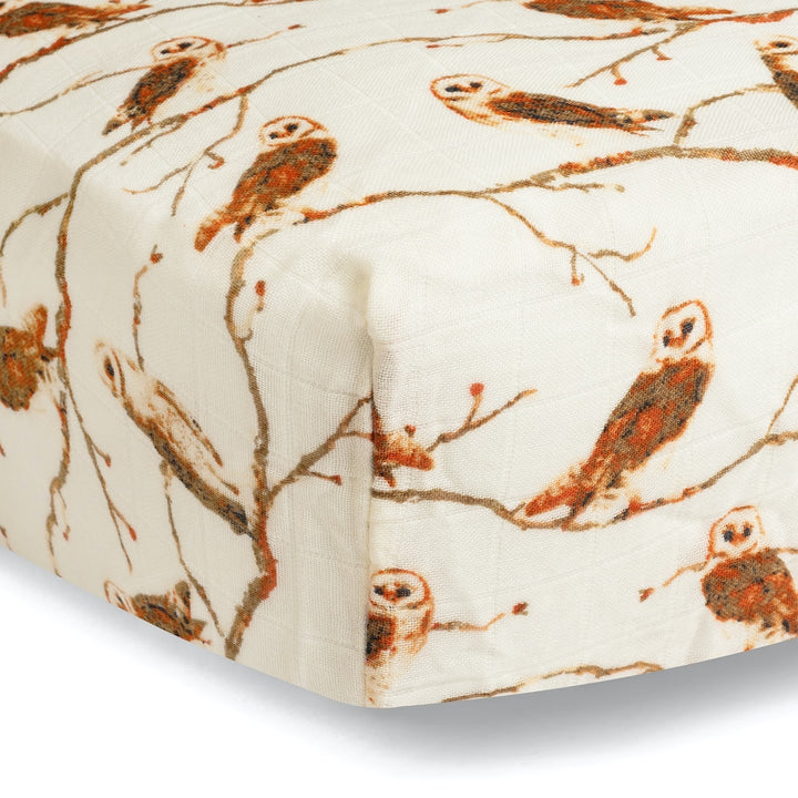 BAMBOO OWL CRIB SHEET - Kingfisher Road - Online Boutique