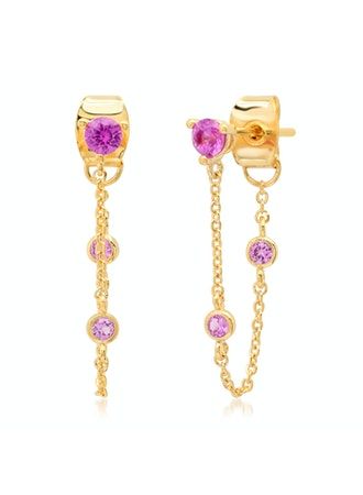 PINK CHAIN WRAP EARRINGS - Kingfisher Road - Online Boutique