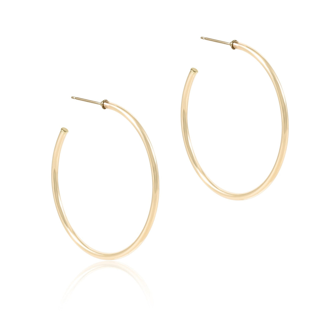 1.75" SMOOTH ROUND GOLD POST HOOP - Kingfisher Road - Online Boutique