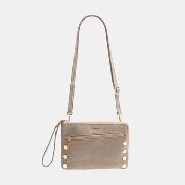 NASH SML CLUTCH IN GREY/NATURAL - GOLD - Kingfisher Road - Online Boutique
