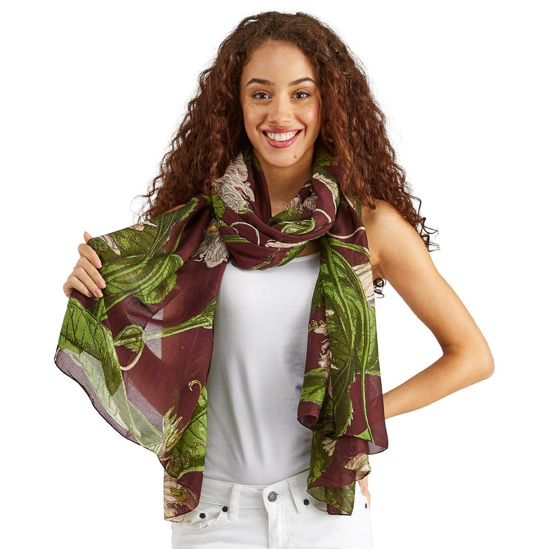 PASSION FLOWER  LIGHTWEIGHT PRINT SCARF - Kingfisher Road - Online Boutique