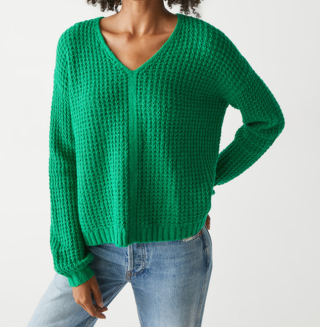 KELSIE V-NECK PULLOVER-KELLY - Kingfisher Road - Online Boutique