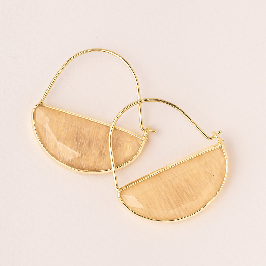 STONE PRISM HOOP EARRING CITRINE/GOLD - Kingfisher Road - Online Boutique