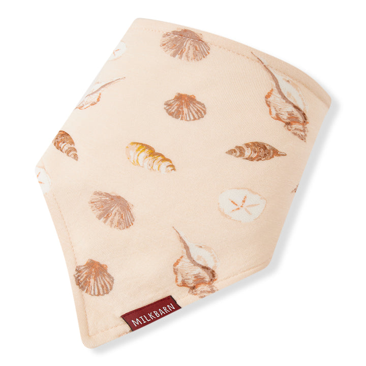 SEASHELLS BAMBOO KERCHIEF BIB - Kingfisher Road - Online Boutique