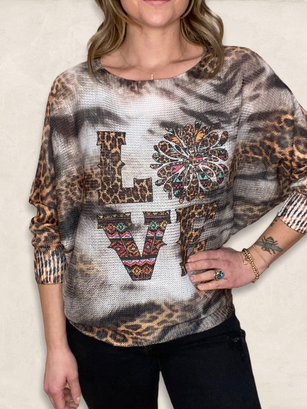 LOVE FLOWER KNIT SWEATER - Kingfisher Road - Online Boutique