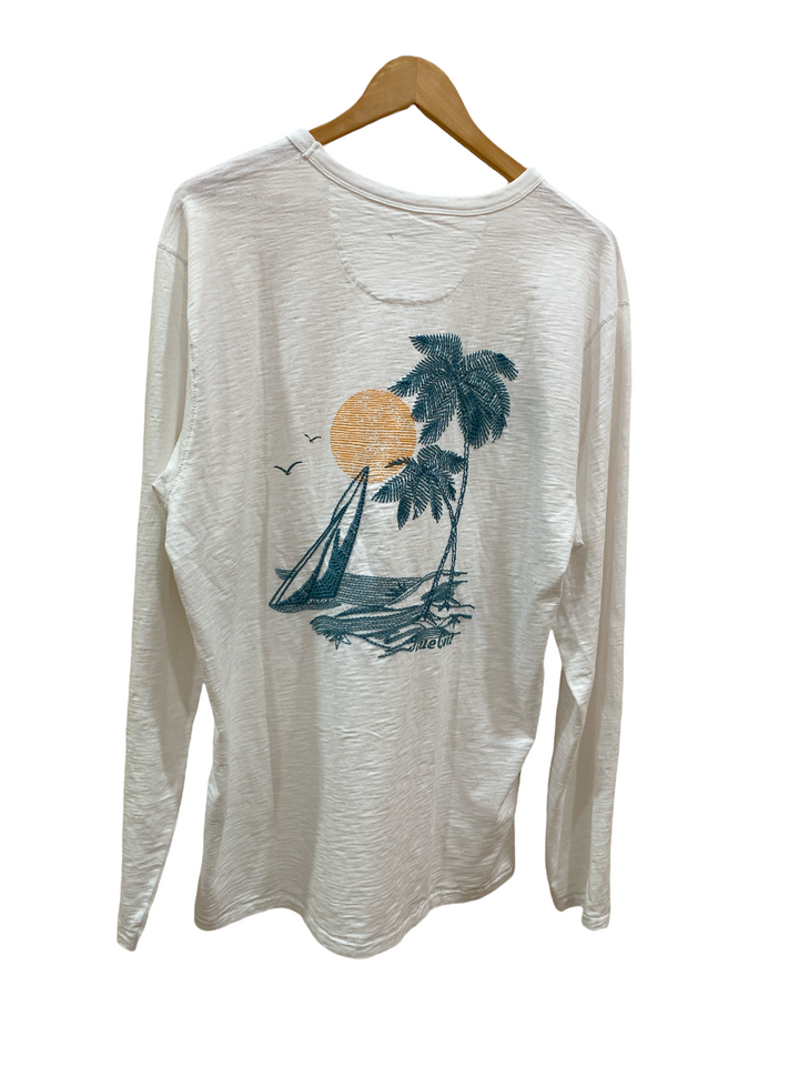 WHITE SAILBOAT L/S CREW - Kingfisher Road - Online Boutique